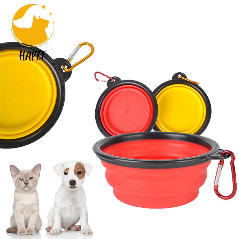 Dog Bowl Pet Collapsible Bowls Portable Pet Watering Feeding for Walking Parking Traveling Pet Bowl with Carabiners