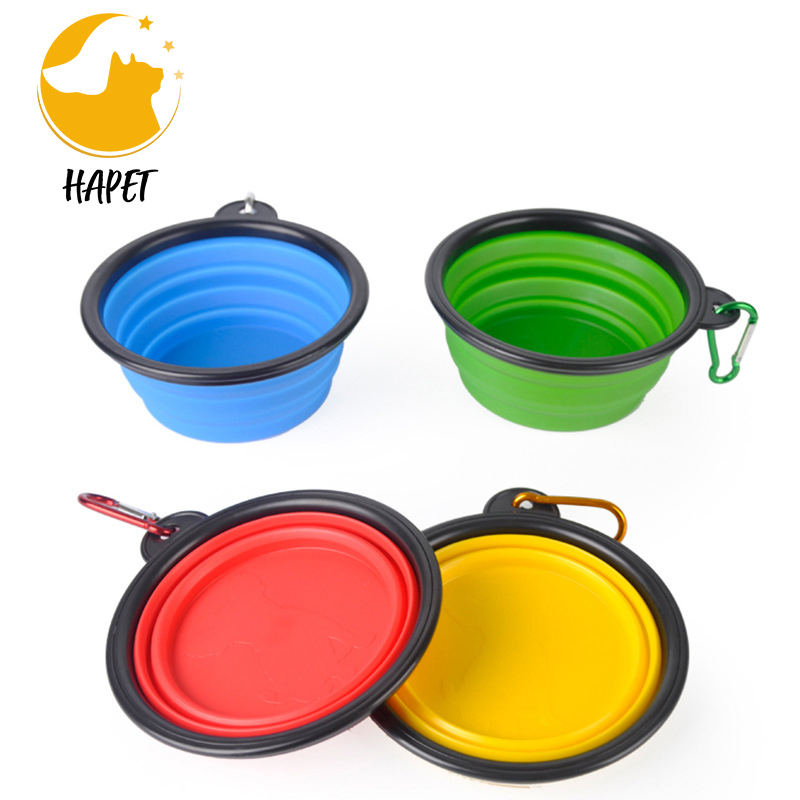 Dog Bowl Pet Collapsible Bowls Portable Pet Watering Feeding for Walking Parking Traveling Pet Bowl with Carabiners