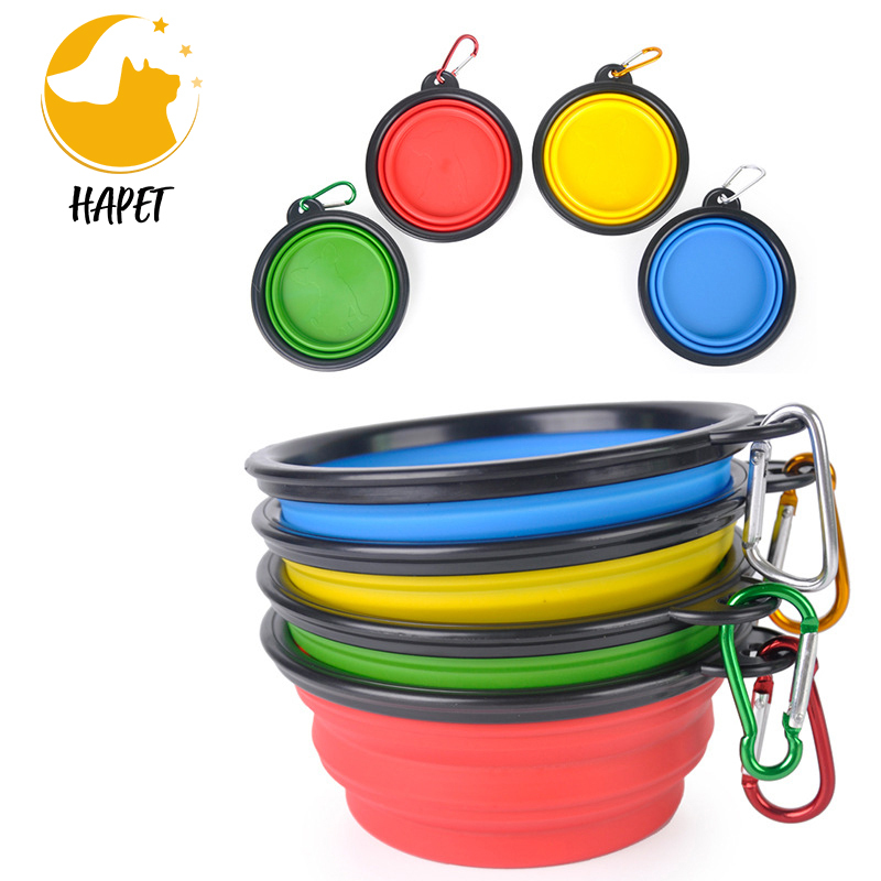 Dog Bowl Pet Collapsible Bowls Portable Pet Watering Feeding for Walking Parking Traveling Pet Bowl with Carabiners