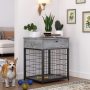Wood Dog Kennel End Table Dog Crates Furniture Style House Indoor Use for Small Dogs