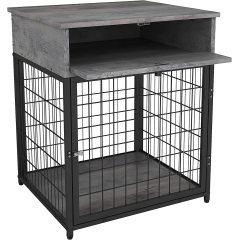 Wood Dog Kennel End Table Dog Crates Furniture Style House Indoor Use for Small Dogs