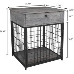 Wood Dog Kennel End Table Dog Crates Furniture Style House Indoor Use for Small Dogs