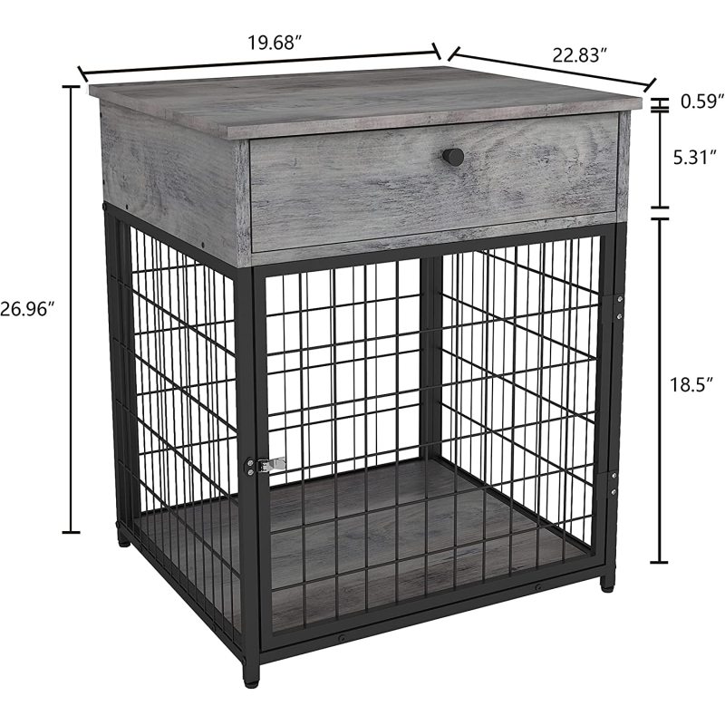 Wood Dog Kennel End Table Dog Crates Furniture Style House Indoor Use for Small Dogs