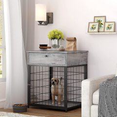 Wood Dog Kennel End Table Dog Crates Furniture Style House Indoor Use for Small Dogs