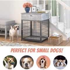 Wood Dog Kennel End Table Dog Crates Furniture Style House Indoor Use for Small Dogs