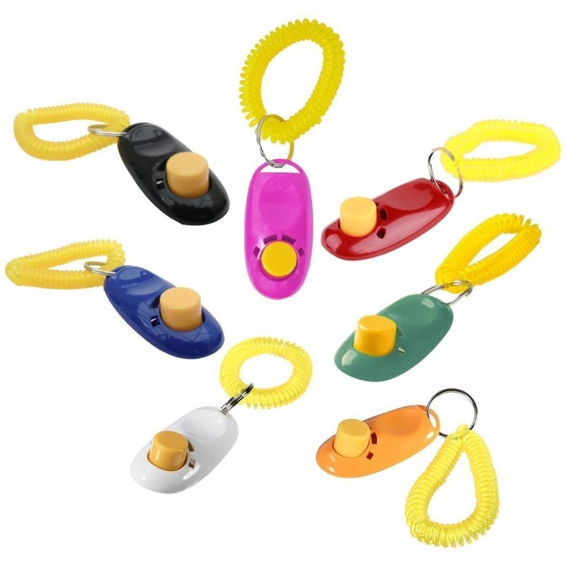 Colorful Pet Dog Training Clicker, Pet Training Clicker Button with Wrist Strap,Train Dog Pets for Clicker Training