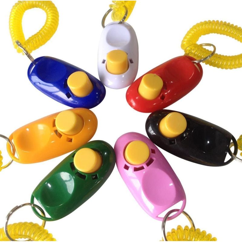 Colorful Pet Dog Training Clicker, Pet Training Clicker Button with Wrist Strap,Train Dog Pets for Clicker Training