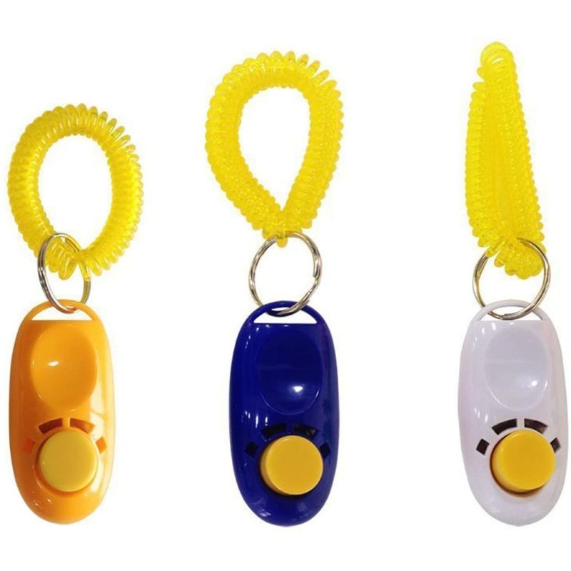 Colorful Pet Dog Training Clicker, Pet Training Clicker Button with Wrist Strap,Train Dog Pets for Clicker Training