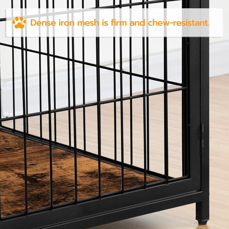Wooden Dog Crate Dog Kennels Decorative Mesh Pet Crate End Table for Dog