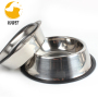 Stainless steel pet bowl non-slip solid color Teddy golden hair single bowl drop resistant dog food set