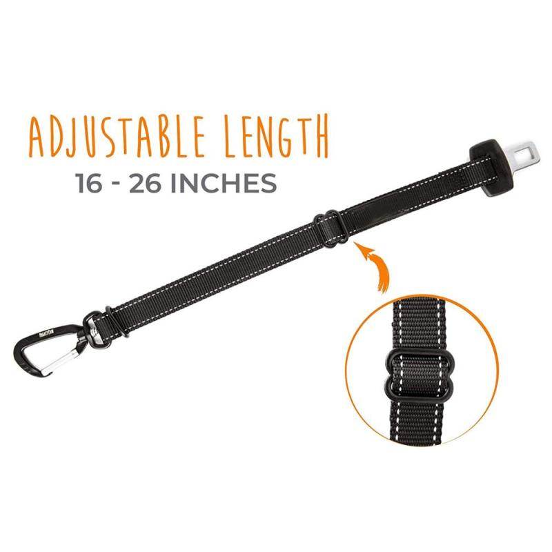 Sicherheitsgurt für Hundesitze aus menschlichem Sicherheitsgurtmaterial, komplett aus Metall mit verstellbarer Gurtlänge