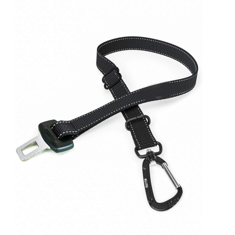 Sicherheitsgurt für Hundesitze aus menschlichem Sicherheitsgurtmaterial, komplett aus Metall mit verstellbarer Gurtlänge
