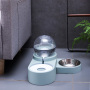 Meipire Dog Cat Double Bowls Automatic Cat Feeder and Water Dispenser, Pet Food and Water Feeder Bowls with Automatic Water