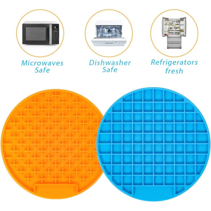 Pet Calming Dog Treat Pads Circle Pet Licking Mat Slow Feeder Cat Training Perfect