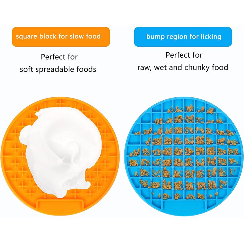 Pet Calming Dog Treat Pads Circle Pet Licking Mat Slow Feeder Cat Training Perfect