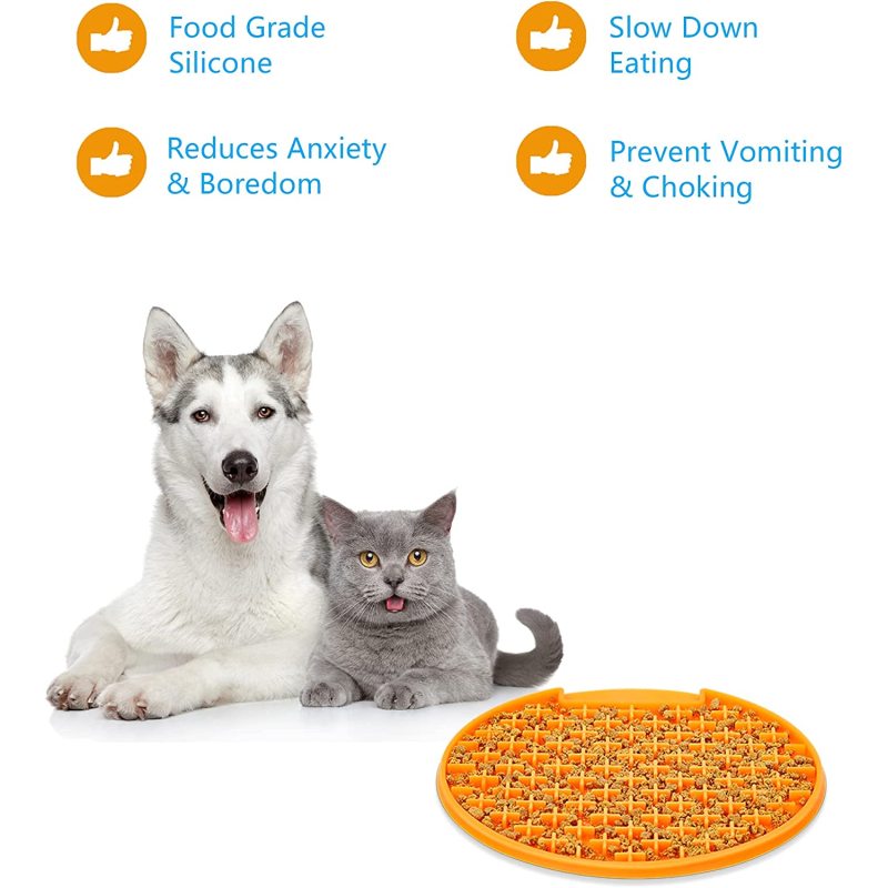 Pet Calming Dog Treat Pads Circle Pet Licking Mat Slow Feeder Cat Training Perfect