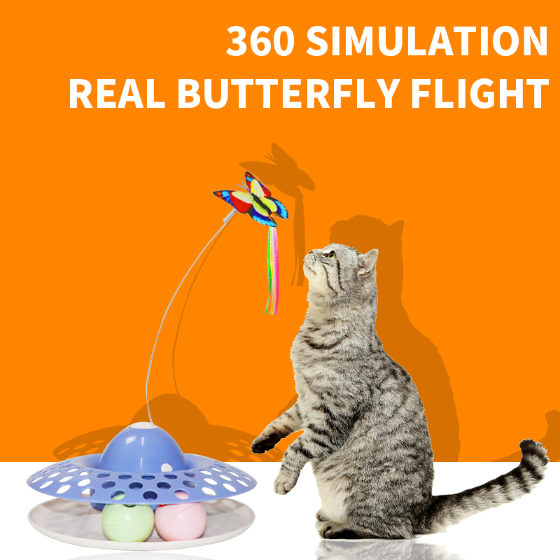 Electric pet cat toy with cat butterfly bell ball self - relieving device cross-border hot selling cat supplies