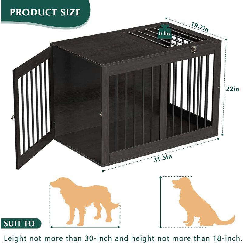 Modern Design Dog Crate Double Doors Dog Kennel Furniture Style