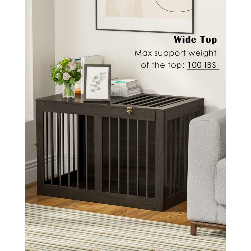 Modern Design Dog Crate Double Doors Dog Kennel Furniture Style