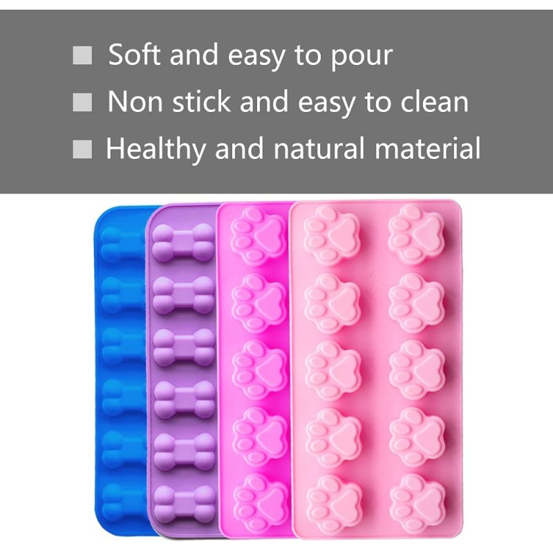 Cute Paw and Bone Dog Treat Pet Candy Mold Natural Food Grade for Baking