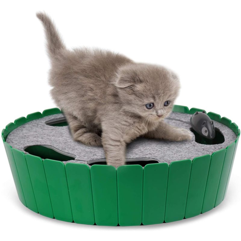 Hot Selling Electric Interactive Motion Cat Toy Hide and Seek Automatic Rotating Teaser Fun Exercise Pop Mouse Hunting Cat Toy