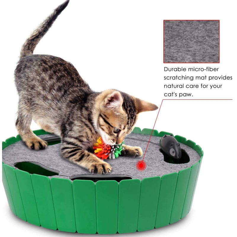 Hot Selling Electric Interactive Motion Cat Toy Hide and Seek Automatic Rotating Teaser Fun Exercise Pop Mouse Hunting Cat Toy