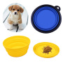 Pet TPE Blue Foldable Dog Silicone Bowl Traveling Dog Bowl