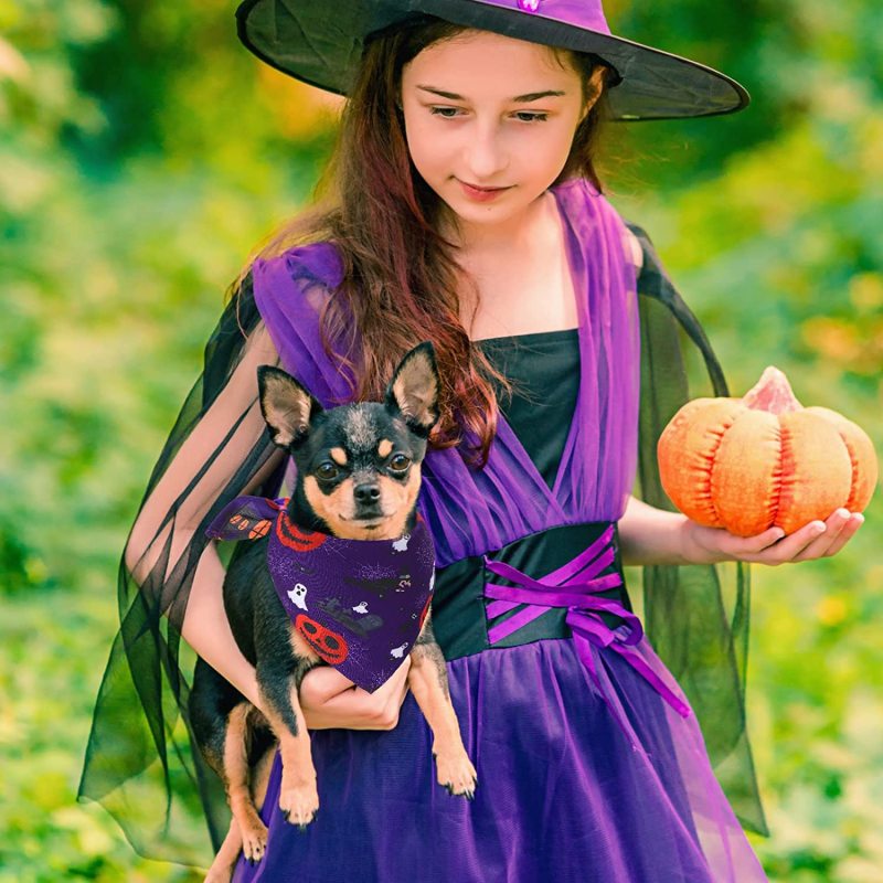 Dog Bandanas Halloween for Pet Scarf Halloween Accessories for Large Medium Small Puppy