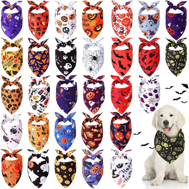 Dog Bandanas Halloween for Pet Scarf Halloween Accessories for Large Medium Small Puppy