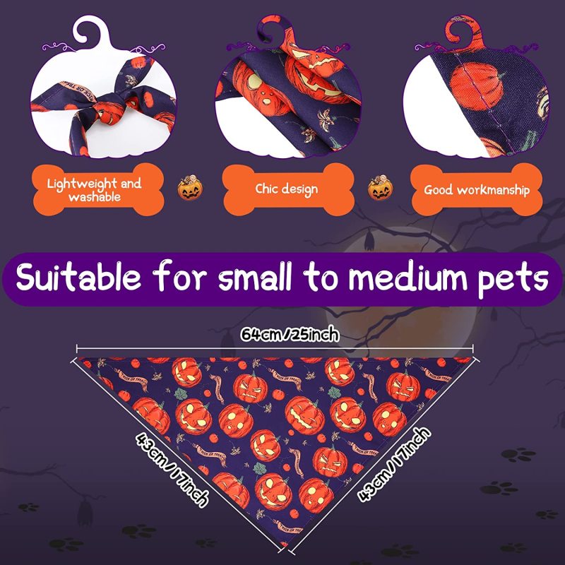 Dog Bandanas Halloween for Pet Scarf Halloween Accessories for Large Medium Small Puppy