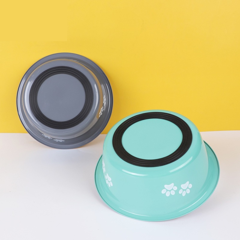 Non Slip Dogs Feeding Bowls Pet Food Feeding Bowl Stainless Steel Anti Slip Dog Cat Bowl