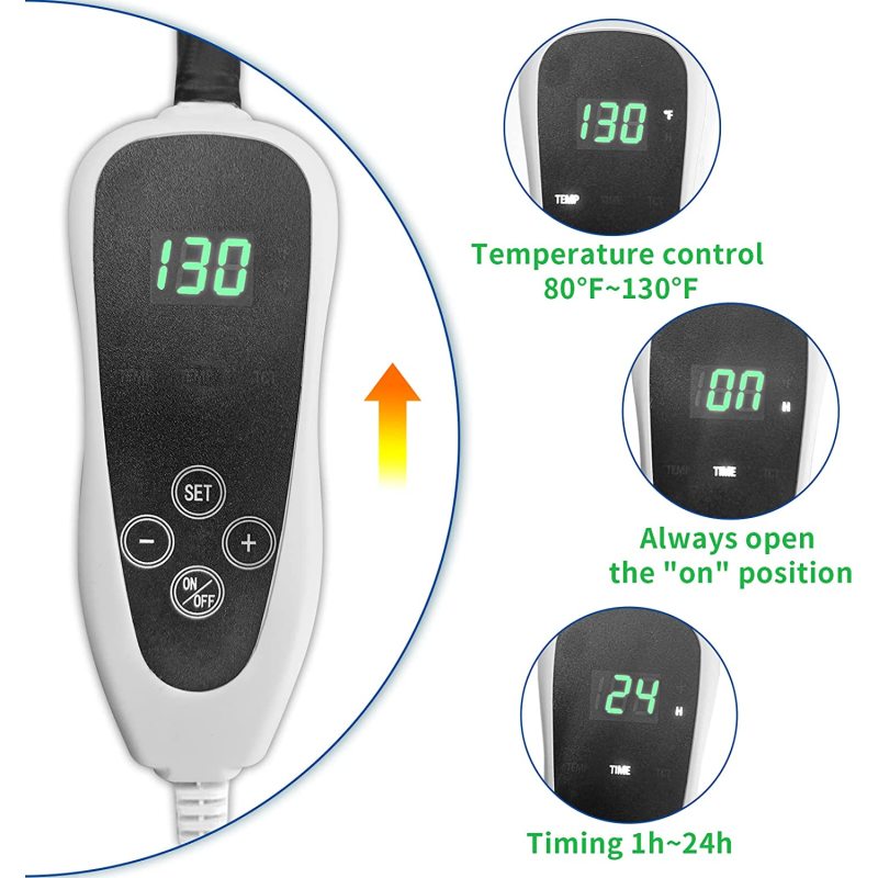 Pet Heating Pad Cat Waterproof, with Smart Thermostat Switch, Adjustable Dog Heating pad , with Chew resistant