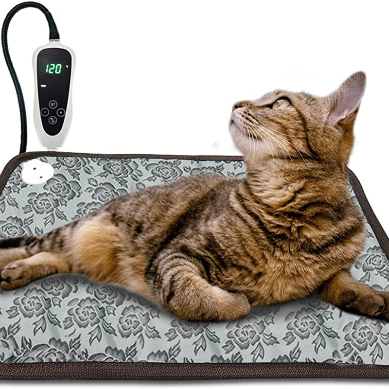 Pet Heating Pad Cat Waterproof, with Smart Thermostat Switch, Adjustable Dog Heating pad , with Chew resistant