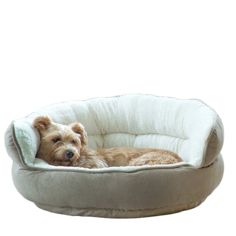 Pet Sofa Woven Bed for Deep Sleep Warmth Throne Cuddler Bolster Cat Dog Bed Pet Beds for Dogs Cats