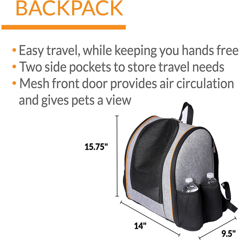 Perfect for hiking Pet Products Backpack Pet Carrier Gray
