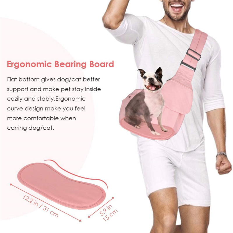 Safety Belt  Zipper Pet Sling Carrier Adjustable Padded Shoulder Strap