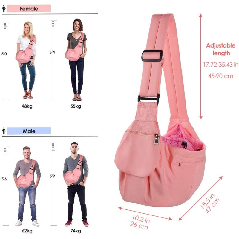 Safety Belt  Zipper Pet Sling Carrier Adjustable Padded Shoulder Strap