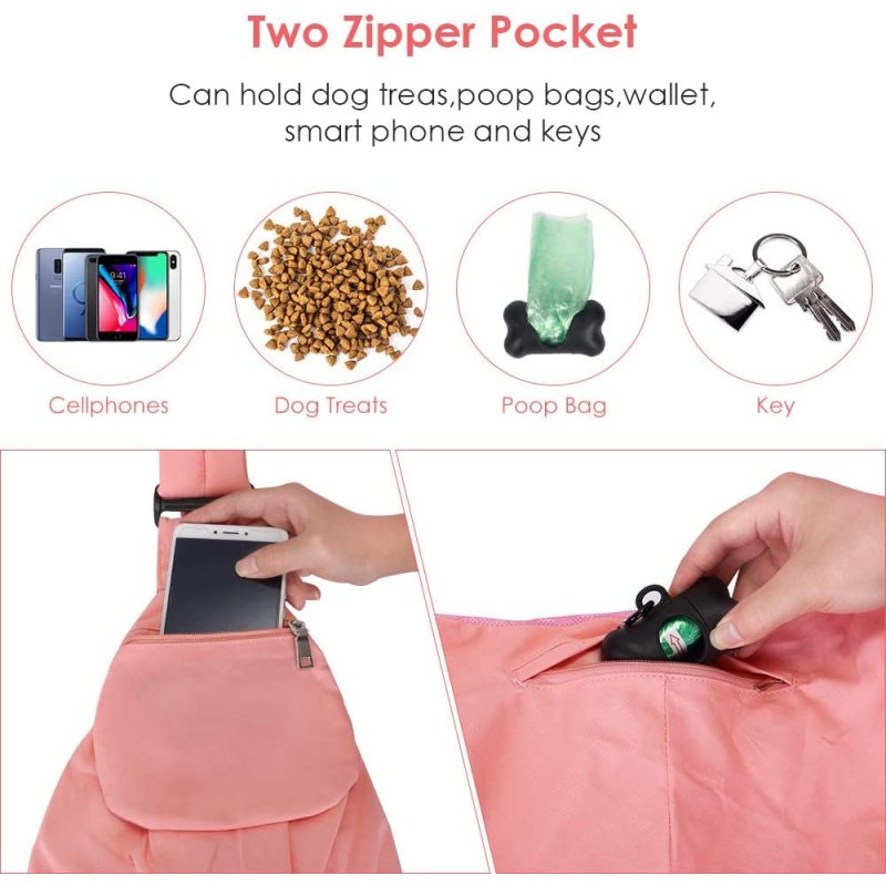 Safety Belt  Zipper Pet Sling Carrier Adjustable Padded Shoulder Strap