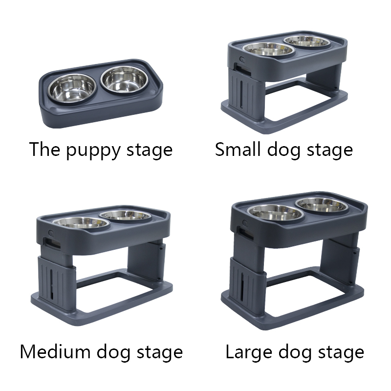 No Spill Dog Dish Adjusts to 3 Heights Adjustable Elevated Dog Bowls Elevated Bowls for Small Medium Large Dogs