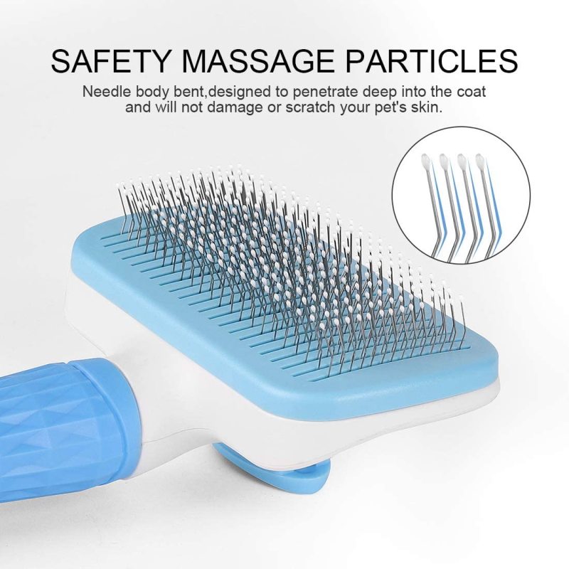 Removes Loose Hair Cleaning Slicker Brush with Massage Particles