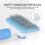 Removes Loose Hair Cleaning Slicker Brush with Massage Particles