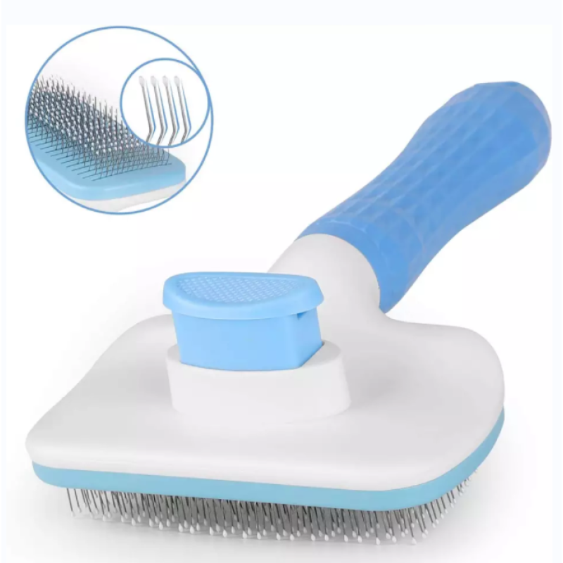 Removes Loose Hair Cleaning Slicker Brush with Massage Particles