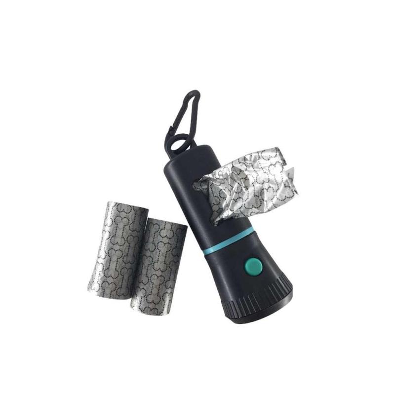 Dog Waste Bag Dispenser with LED Flash Light Poop Bag Holder Eco-friendly Leak-Proof Lavender Scented Waste Bag