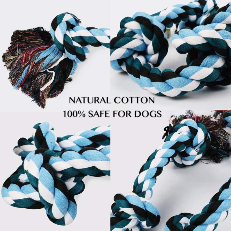 Dog Rope Toys for Aggressive Chewers Tough Rope Chew Toys for Large and Medium Dog 3 Feet 5 Knots Indestructible Cotton Rope