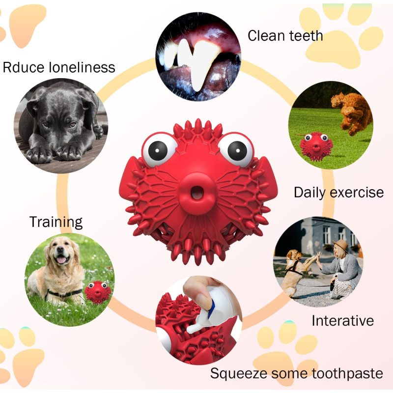 Dog Chew Toys for Aggressive Chewers,Large Medium Breed Teeth Grinding Indestructible Squeak Relieve