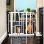 Extra Wide Walk Through Pet Gate with Small Pet Door Pet Gate Pressure Mount Kit and Wall Mount Kit