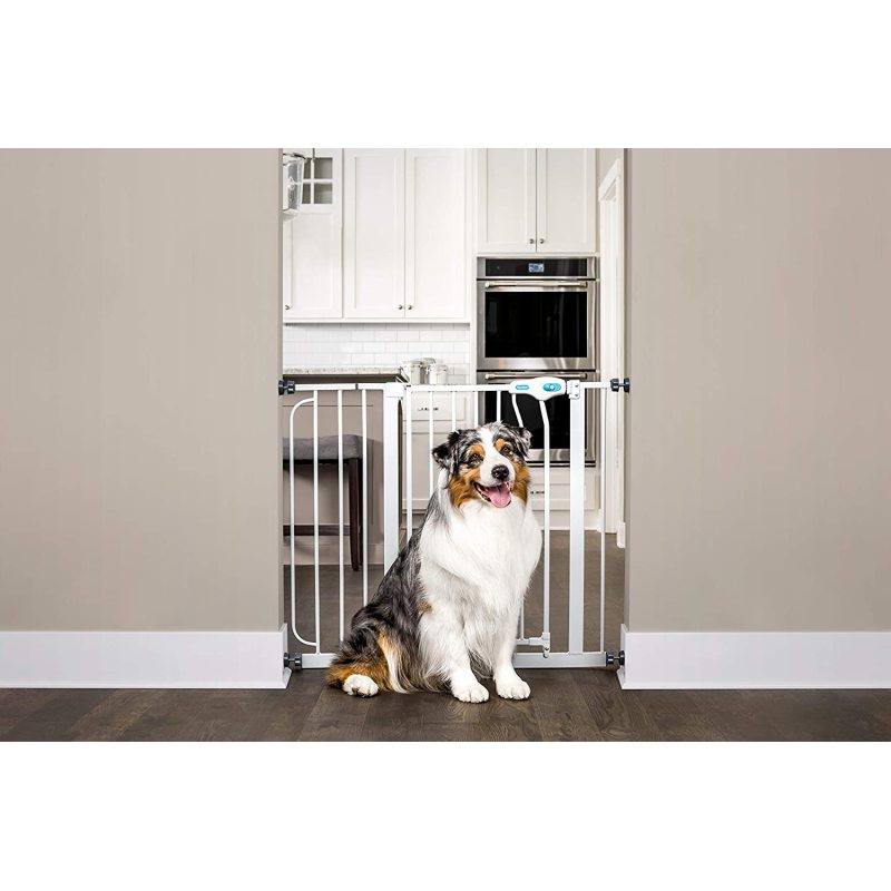 Extra Wide Walk Through Pet Gate with Small Pet Door Pet Gate Pressure Mount Kit and Wall Mount Kit