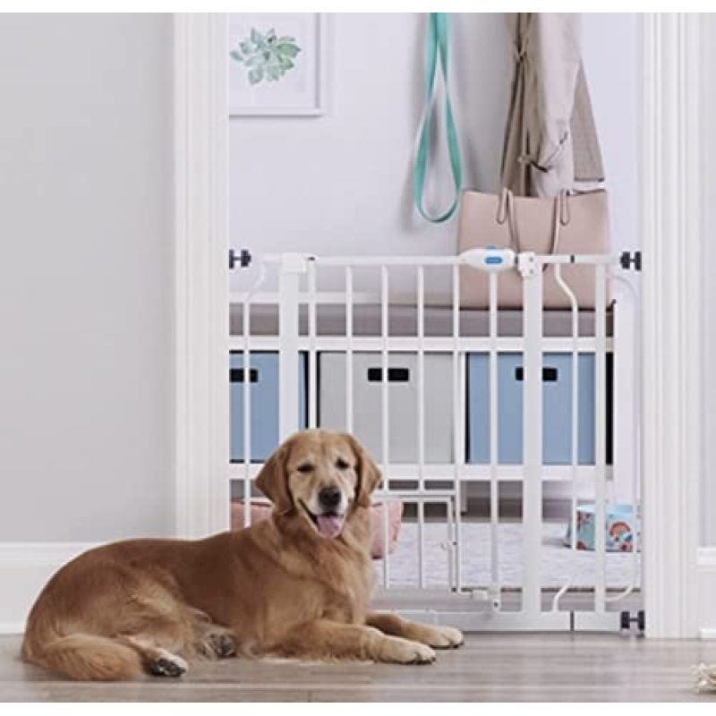 Extra Wide Walk Through Pet Gate with Small Pet Door Pet Gate Pressure Mount Kit and Wall Mount Kit
