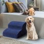 High Density Foam Pet Stairs 2 Tiers with Corduroy Cover
