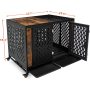 Lockable Wheels Dog Crate Furniture Crate Indoor with Removable Tray